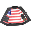 Milwaukee Leather MLM3508 Men's Black Premium Leather Vest - Old Glory Laced Armholes Black Stitching Club Style Vest