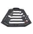 Milwaukee Leather MLM3509 Men's Black Premium Leather Vest - Old Glory Laced Armholes White Stitching Club Style Vest