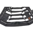 Milwaukee Leather MLM3509 Men's Black Premium Leather Vest - Old Glory Laced Armholes White Stitching Club Style Vest