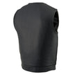 Milwaukee Leather MLM3511 Men's Black Collarless Snap/Zipper Club Style Motorcycle Leather Vest