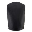 Milwaukee Leather MLM3511 Men's Black Collarless Snap/Zipper Club Style Motorcycle Leather Vest