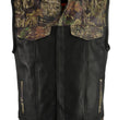 Milwaukee Leather MLM3512 Mossy Oak Camo Men's Snap and Zip Front Club Style Leather Vest