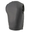 Milwaukee Leather Men's MLM3515 Black Premium Collarless Club Style Motorcycle Vest w/ Cool-Tec Leather Treatment
