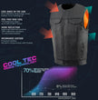 Milwaukee Leather Men's MLM3515 Black Premium Collarless Club Style Motorcycle Vest w/ Cool-Tec Leather Treatment
