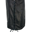 Milwaukee Leather MLM3517 Men's Black Premium Leather Classic V-Neck Side Lace Motorcycle Rider Vest