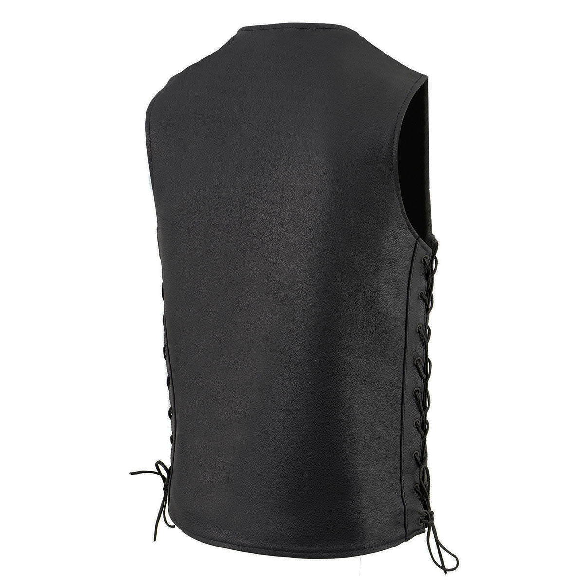 Milwaukee Leather MLM3520 Men's Black Leather Vest - Classic V