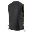 Milwaukee Leather MLM3520 Men's Black Straight Bottom Side Lace Motorcycle Leather Vest
