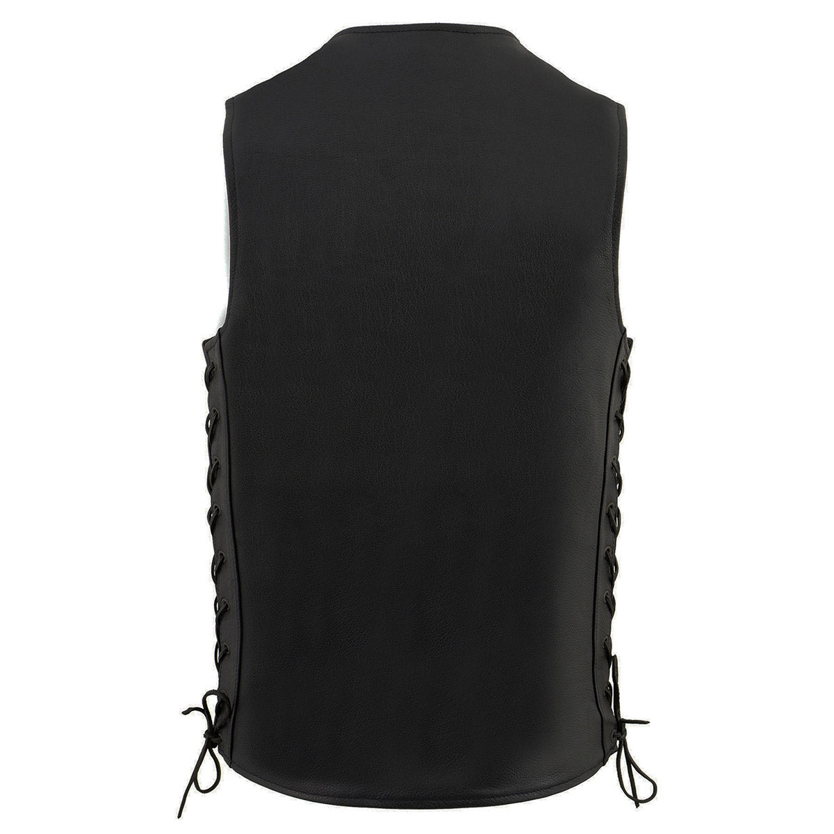 Milwaukee Leather MLM3520 Men's Black Straight Bottom Side Lace Motorcycle Leather Vest