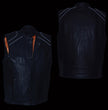 Milwaukee Leather MLM3523SET Men's Black 'Heated' Collarless Moto Leather Vest - for Winter Cold Weather