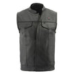 Milwaukee Leather MLM3524SET Men's All Season Black Premium Leather Motorcycle vest w/ Heated and Cool-Tec Technology