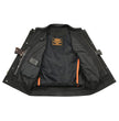 Milwaukee Leather MLM3524SET Men's All Season Black Premium Leather Motorcycle vest w/ Heated and Cool-Tec Technology