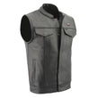 Milwaukee Leather MLM3524SET Men's All Season Black Premium Leather Motorcycle vest w/ Heated and Cool-Tec Technology