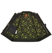 Milwaukee Leather MLM3528 Men's Black Paisley Lined Leather Vest w/ Neon Green Stitching & Armhole Trim