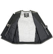 Milwaukee Leather MLM3536 Men's Distressed Grey Leather Collarless Motorcycle Rider Vest