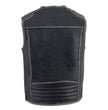 Milwaukee Leather MLM3536 Men's Distressed Grey Leather Collarless Motorcycle Rider Vest
