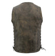 Milwaukee Leather MLM3540 Men's Roulette Distressed Brown 10 Pocket Motorcycle Leather Vest