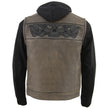 Milwaukee Leather Men's Distress Brown Hooded Leather Vest, MLM3561