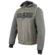 Milwaukee Leather MLM3562 Men's Leather Vest w/ Removeable Hoodie - Distress Grey Reflective Skulls Motorcycle Vest