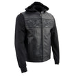 Milwaukee Leather MLM3563 Men's Leather Vest w/ Removeable Hoodie - Black 2 in 1 Reflective Skulls Motorcycle Vest