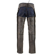 Milwaukee Leather Chaps for Men's Distressed Brown Leather Snap Out Thermal Lined 4-Pockets Motorcycle Chap MLM5500