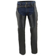 Milwaukee Leather MLM5502 Men's Black Premium Leather Motorcycle Rider Chaps w/ Cool-Tec Leather Treatment