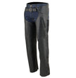 Milwaukee Leather MLM5502 Men's Black Premium Leather Motorcycle Rider Chaps w/ Cool-Tec Leather Treatment