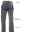 Milwaukee Leather MLM5505 Men's Removal Thermal Lined Black Premium Leather Motorcycle Chaps w/ Cool-Tec Leather