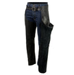 Milwaukee Leather USA MADE MLM5570 Men's Black Enfold Classic Premium Leather Motorcycle Chaps with Jean Pockets
