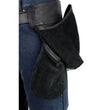 Milwaukee Leather USA MADE MLM5570 Men's Black Enfold Classic Premium Leather Motorcycle Chaps with Jean Pockets