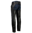 Milwaukee Leather USA MADE MLM5570 Men's Black Enfold Classic Premium Leather Motorcycle Chaps with Jean Pockets
