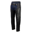 Milwaukee Leather USA MADE MLM5570 Men's Black Enfold Classic Premium Leather Motorcycle Chaps with Jean Pockets