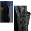 Milwaukee Leather USA MADE MLM5571 Men's Black Rough Rider Premium Leather Motorcycle Chaps with Thermal Liner