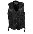 Milwaukee Leather USA MADE MLVSL5001 Women's Black Vivacious Braided Motorcycle Leather Vest