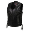 Milwaukee Leather USA MADE MLVSL5002 Women's Black Kitten Leather Motorcycle Vest with Side Laces