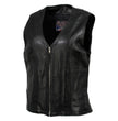 Milwaukee Leather USA MADE MLVSL5003 Women's Black Speed Queen Motorcycle Leather Vest with Front Zipper