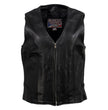 Milwaukee Leather USA MADE MLVSL5003 Women's Black Speed Queen Motorcycle Leather Vest with Front Zipper
