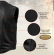 Milwaukee Leather USA MADE MLVSM5001 Men's Black Steerhide Premium Leather Motorcycle Club Style Vest