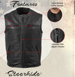 Milwaukee Leather USA MADE MLVSM5001 Men's Black Steerhide Premium Leather Motorcycle Club Style Vest