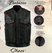 Milwaukee Leather USA MADE MLVSM5004 Men's Black Chaos Premium Dual Closure Motorcycle Leather Vest