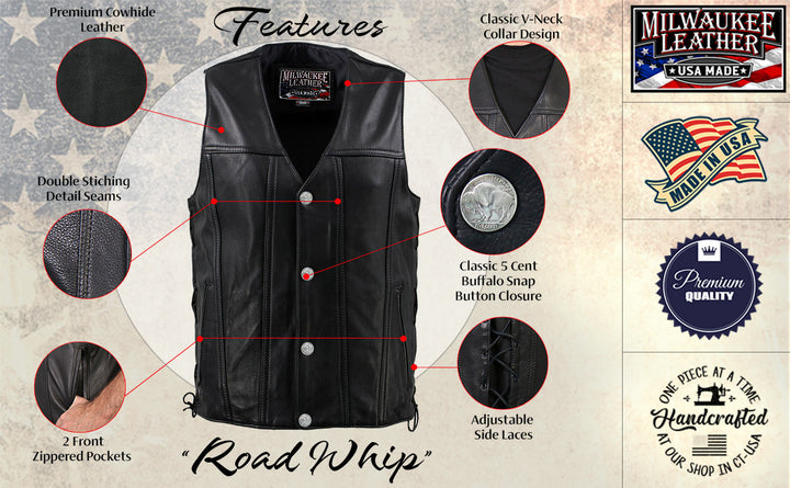 Milwaukee Leather USA MADE MLVSM5005 Men&