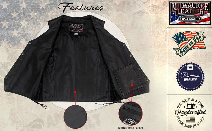 Milwaukee Leather USA MADE MLVSM5008 Men&