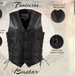Milwaukee Leather USA MADE MLVSM5008 Men's Black Buster Side Lace Premium Motorcycle Leather Vest
