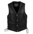 Milwaukee Leather USA MADE MLVSM5003 Men's Black Gaucho Extra Long Back Premium Steerhide Motorcycle Leather Vest