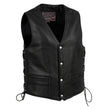 Milwaukee Leather USA MADE MLVSM5003 Men's Black Gaucho Extra Long Back Premium Steerhide Motorcycle Leather Vest