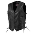 Milwaukee Leather USA MADE MLVSM5008 Men's Black Buster Side Lace Premium Motorcycle Leather Vest