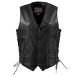 Milwaukee Leather USA MADE MLVSM5008 Men's Black Buster Side Lace Premium Motorcycle Leather Vest
