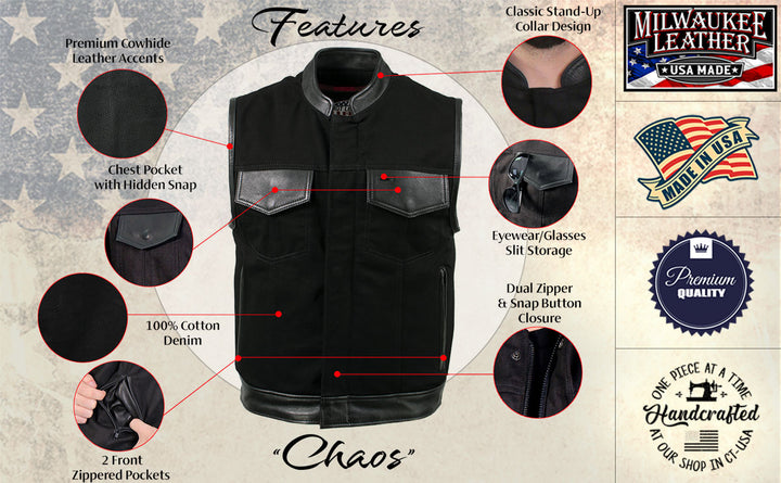 Milwaukee Leather USA MADE MLVSM5101 Men&