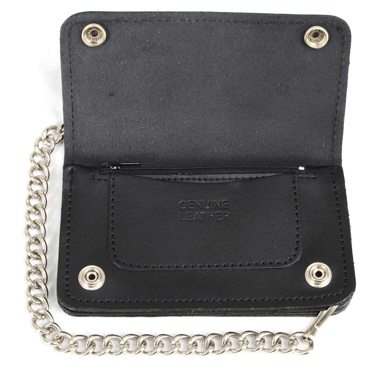 Milwaukee Leather MLW7801 Men's 6” Leather Long Bi-Fold Biker
