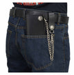 Milwaukee Leather MLW7801 Men's 6” Leather Long Bi-Fold Biker Wallet w/ Anti-Theft Stainless Steel Chain and Buffalo Nickel Snaps