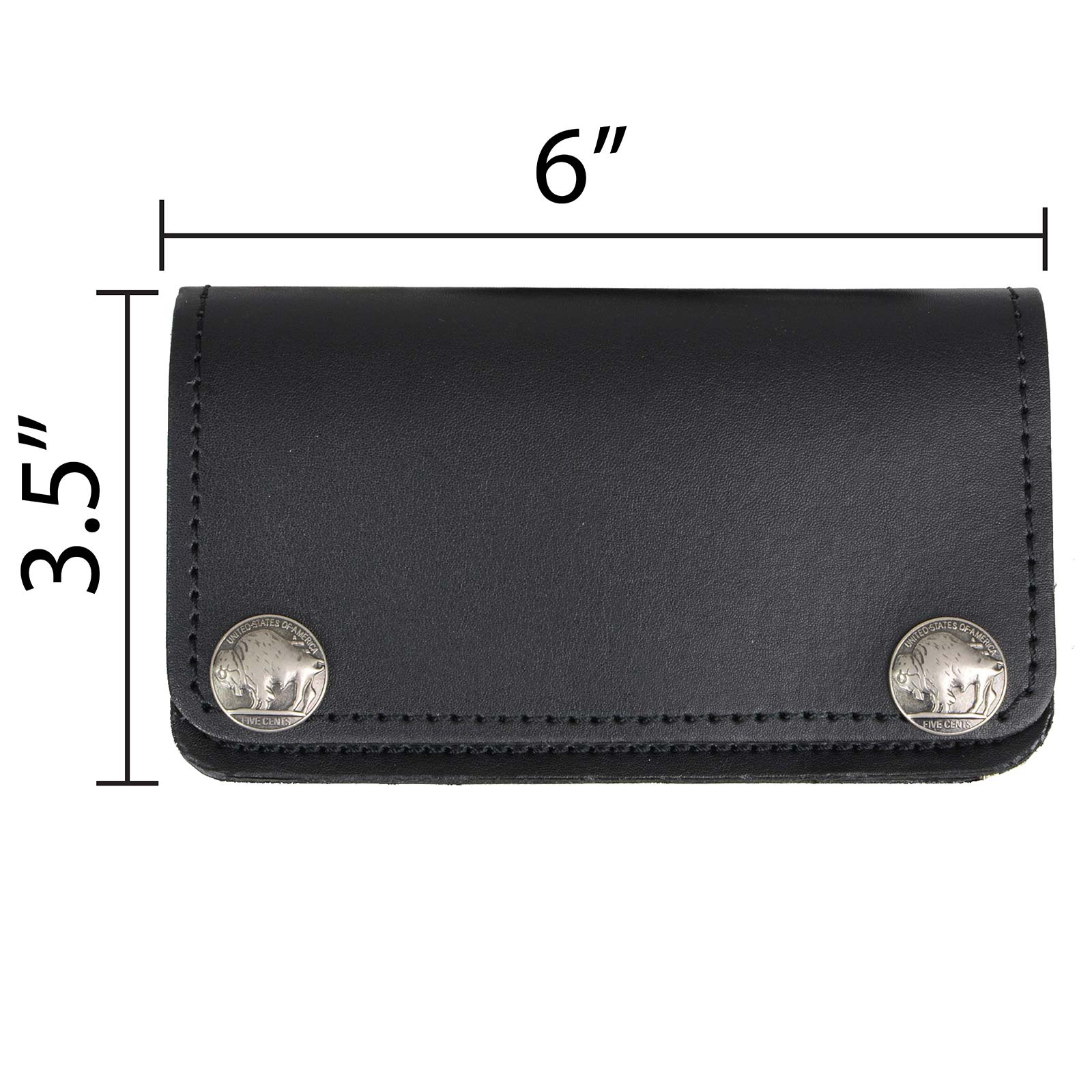 Milwaukee Leather MLW7801 Men's 6” Leather Long Bi-Fold Biker